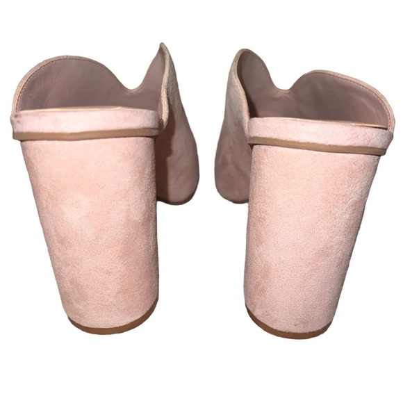 {EUC BP Tonya Open Toe Leather Heeled Mules in Blush Size 9.5 Slip-On Block Heel - Picture 2 of 8
